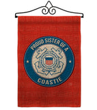 Proud Sister Coastie - Military Americana Vertical Impressions Decorative Flags HG108580 Made In USA