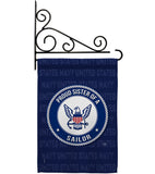 Proud Sister Sailor - Military Americana Vertical Impressions Decorative Flags HG108583 Made In USA