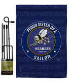 Seabees Proud Sister Sailor - Military Americana Vertical Impressions Decorative Flags HG108584 Made In USA