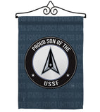 Proud Son USSF - Military Americana Vertical Impressions Decorative Flags HG108594 Made In USA