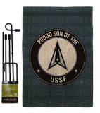 Proud Son USSF - Military Americana Vertical Impressions Decorative Flags HG108594 Made In USA