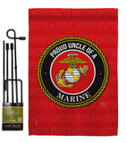 Proud Uncle Marines - Military Americana Vertical Impressions Decorative Flags HG108599 Made In USA