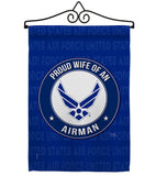 Proud Wife Airman - Military Americana Vertical Impressions Decorative Flags HG108604 Made In USA