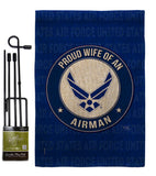 Proud Wife Airman - Military Americana Vertical Impressions Decorative Flags HG108604 Made In USA