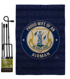 Air Force Proud Wife Airman - Military Americana Vertical Impressions Decorative Flags HG108606 Made In USA