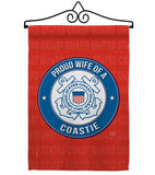 Proud Wife Coastie - Military Americana Vertical Impressions Decorative Flags HG108607 Made In USA