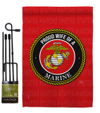 Proud Wife Marines - Military Americana Vertical Impressions Decorative Flags HG108608 Made In USA