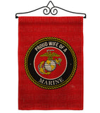 Proud Wife Marines - Military Americana Vertical Impressions Decorative Flags HG108608 Made In USA