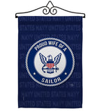 Proud Wife Sailor - Military Americana Vertical Impressions Decorative Flags HG108610 Made In USA