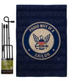 Proud Wife Sailor - Military Americana Vertical Impressions Decorative Flags HG108610 Made In USA