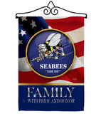 US Seabees Family Honor - Military Americana Vertical Impressions Decorative Flags HG108615 Made In USA