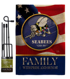 US Seabees Family Honor - Military Americana Vertical Impressions Decorative Flags HG108615 Made In USA