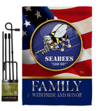 US Seabees Family Honor - Military Americana Vertical Impressions Decorative Flags HG108615 Made In USA