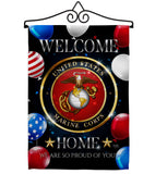 Welcome Home Marine Corp - Military Americana Vertical Impressions Decorative Flags HG108626 Made In USA