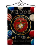 Welcome Home Marine Corp - Military Americana Vertical Impressions Decorative Flags HG108626 Made In USA