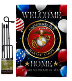 Welcome Home Marine Corp - Military Americana Vertical Impressions Decorative Flags HG108626 Made In USA