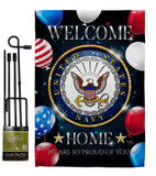 Welcome Home Navy - Military Americana Vertical Impressions Decorative Flags HG108628 Made In USA