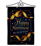 Retirement Fun Begins - Military Americana Vertical Impressions Decorative Flags HG108636 Made In USA