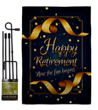 Retirement Fun Begins - Military Americana Vertical Impressions Decorative Flags HG108636 Made In USA