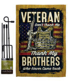 Veteran Brothers - Military Americana Vertical Impressions Decorative Flags HG108640 Made In USA