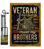 Veteran Brothers - Military Americana Vertical Impressions Decorative Flags HG108640 Made In USA