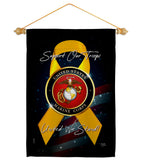 Support Marine Corps - Military Americana Vertical Impressions Decorative Flags HG108645 Made In USA