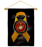 Support Marine Corps - Military Americana Vertical Impressions Decorative Flags HG108645 Made In USA