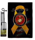 Support Marine Corps - Military Americana Vertical Impressions Decorative Flags HG108645 Made In USA