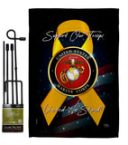 Support Marine Corps - Military Americana Vertical Impressions Decorative Flags HG108645 Made In USA