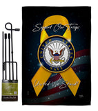 Support Navy - Military Americana Vertical Impressions Decorative Flags HG108648 Made In USA