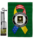 Support Army Troops - Military Americana Vertical Impressions Decorative Flags HG108654 Made In USA