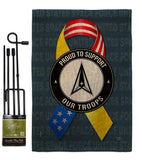 Support Space Force Troops - Military Americana Vertical Impressions Decorative Flags HG108655 Made In USA