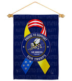 Support Seabees Troops - Military Americana Vertical Impressions Decorative Flags HG108656 Made In USA