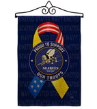 Support Seabees Troops - Military Americana Vertical Impressions Decorative Flags HG108656 Made In USA