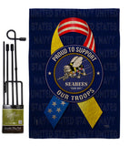 Support Seabees Troops - Military Americana Vertical Impressions Decorative Flags HG108656 Made In USA