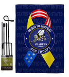 Support Seabees Troops - Military Americana Vertical Impressions Decorative Flags HG108656 Made In USA