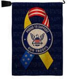 Support Navy Troops - Military Americana Vertical Impressions Decorative Flags HG108661 Made In USA