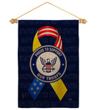 Support Navy Troops - Military Americana Vertical Impressions Decorative Flags HG108661 Made In USA