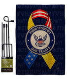 Support Navy Troops - Military Americana Vertical Impressions Decorative Flags HG108661 Made In USA