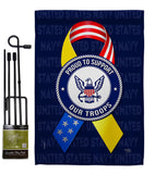 Support Navy Troops - Military Americana Vertical Impressions Decorative Flags HG108661 Made In USA