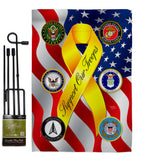 Support All Military Troops - Military Americana Vertical Impressions Decorative Flags HG108664 Made In USA