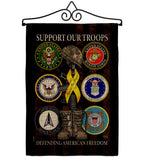 United We Support - Military Americana Vertical Impressions Decorative Flags HG108667 Made In USA