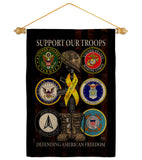 United We Support - Military Americana Vertical Impressions Decorative Flags HG108667 Made In USA