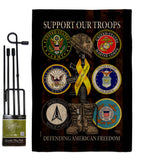 United We Support - Military Americana Vertical Impressions Decorative Flags HG108667 Made In USA