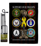 United We Support - Military Americana Vertical Impressions Decorative Flags HG108667 Made In USA