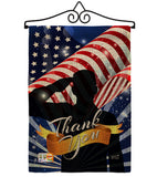 Thank You - Military Americana Vertical Impressions Decorative Flags HG137004 Made In USA