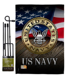 US Navy - Military Americana Vertical Impressions Decorative Flags HG137035 Made In USA