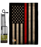 USA Thin Red Line - Military Americana Vertical Impressions Decorative Flags HG137039 Made In USA