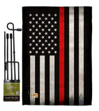 USA Thin Red Line - Military Americana Vertical Impressions Decorative Flags HG137039 Made In USA