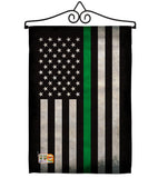 USA Thin Green Line - Military Americana Vertical Impressions Decorative Flags HG137040 Made In USA